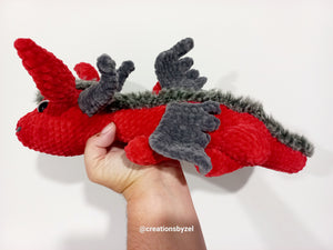 Magical dragon in red