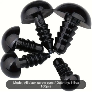 Safety eyes 100 pieces black
