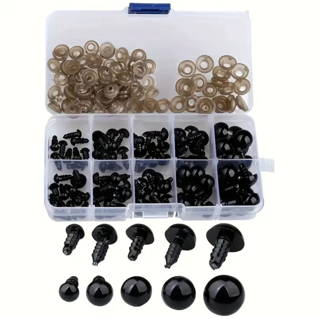 Safety eyes 100 pieces black