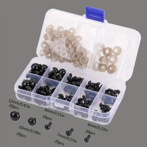 Safety eyes 100 pieces black